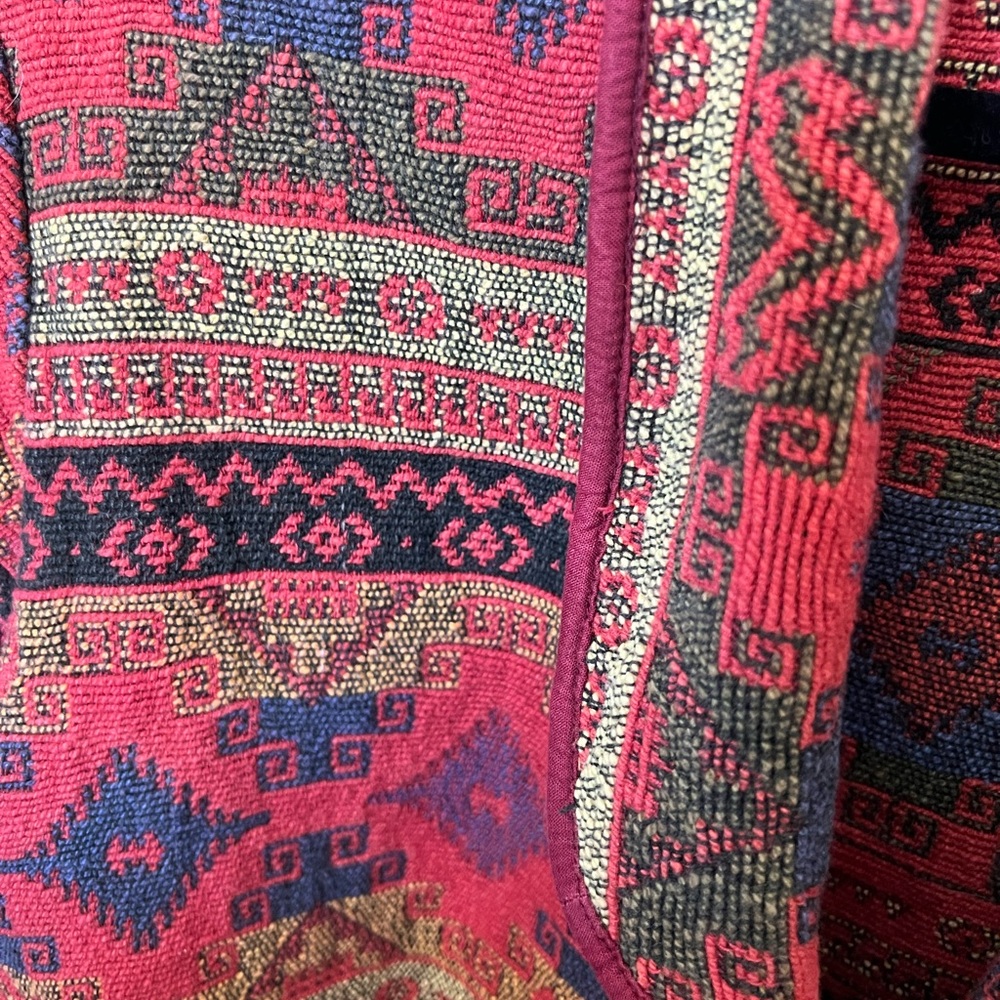 Women's Red Patterned Jacket - Picture 3 of 4